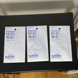 FREE w/purchase Bunheads Capezio NEW Invisible Hair Nets (3/pck) Dk Brown 3 pks